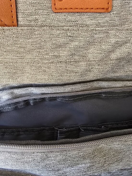 Good Mum Diaper Bag Backpack 3-in-1 Changing Gray Quilted ORGANIZED Pockets main image 4
